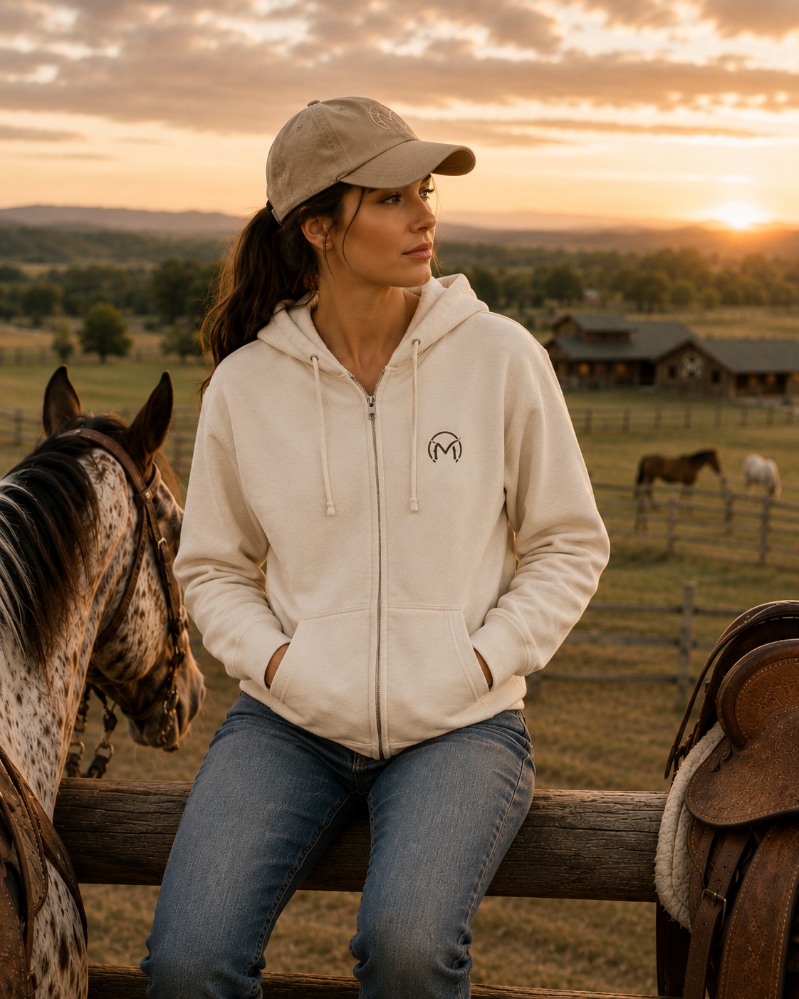 Hoodie front — Montura Ranchers chest mark